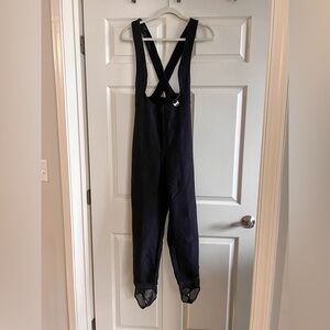 Vintage Nils Snow Ski Bib Pants Stirrup Overalls Schoeller Winter Black XSmall
